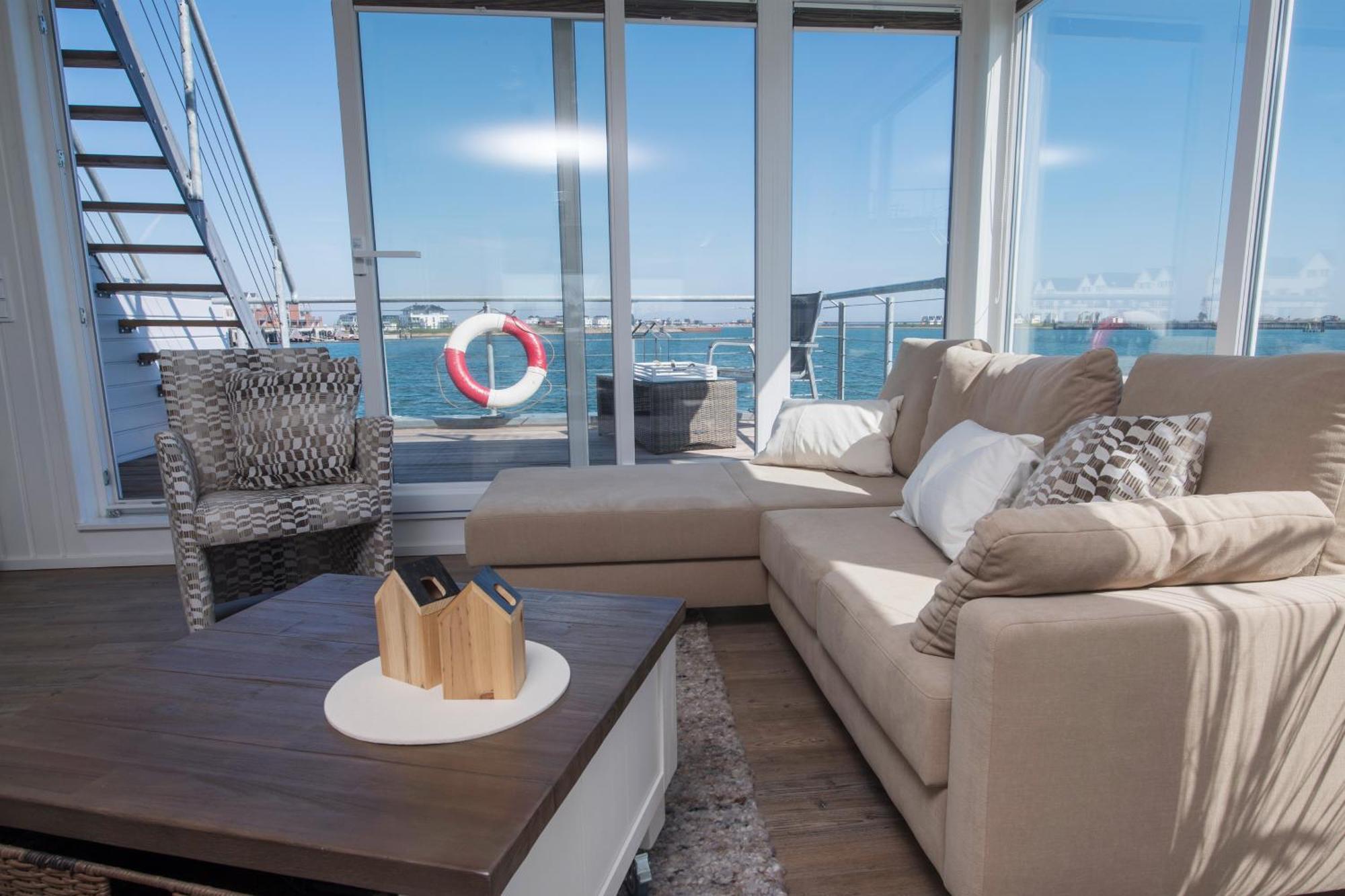 Schwimmendes Ferienhaus Antares One By Seeblick Ferien Oro, Rundum Wasser, Sauna Olpenitz Buitenkant foto