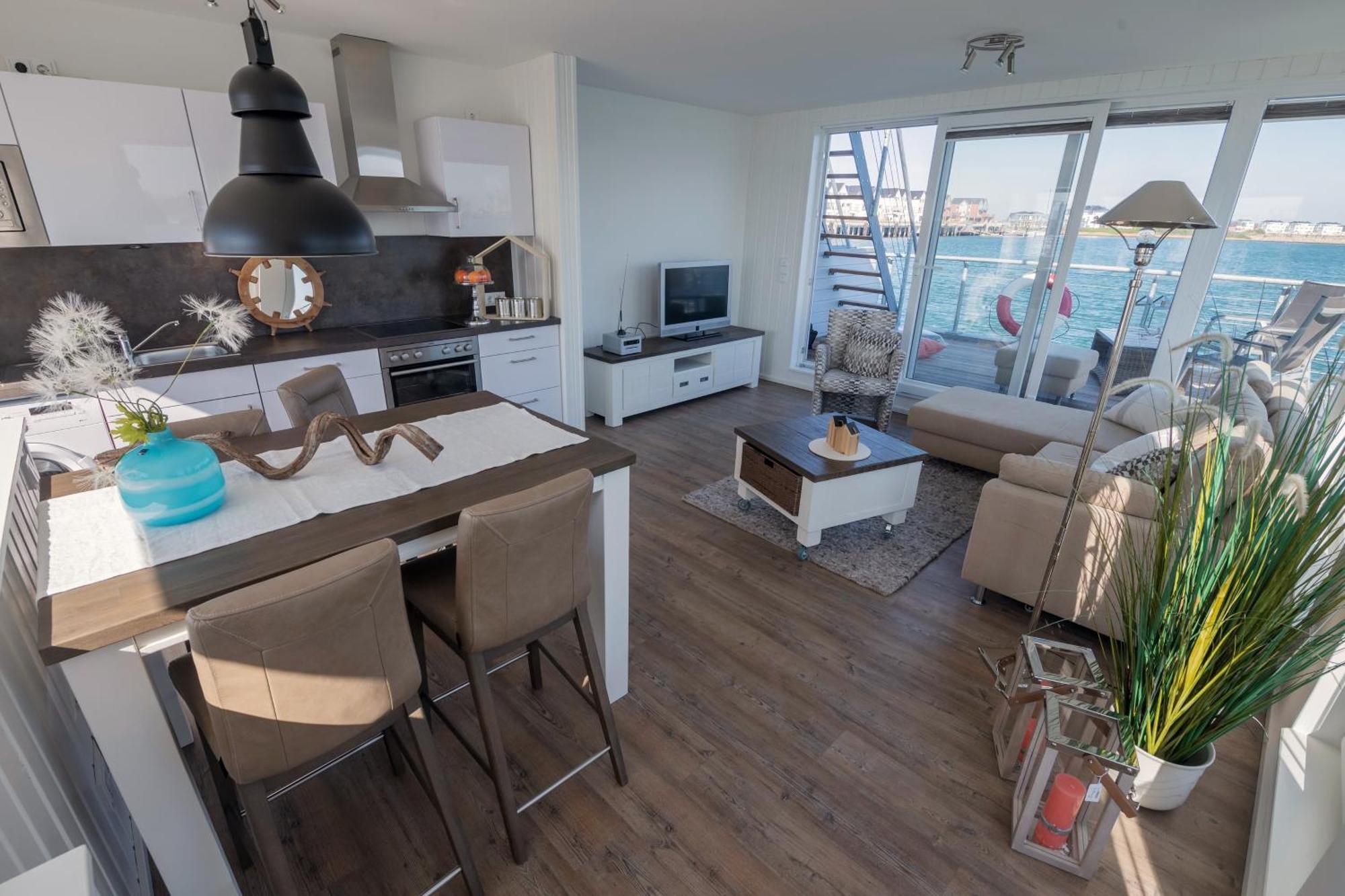 Schwimmendes Ferienhaus Antares One By Seeblick Ferien Oro, Rundum Wasser, Sauna Olpenitz Buitenkant foto