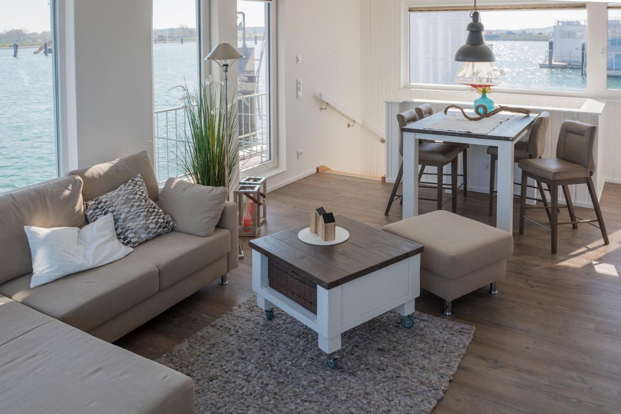 Schwimmendes Ferienhaus Antares One By Seeblick Ferien Oro, Rundum Wasser, Sauna Olpenitz Buitenkant foto