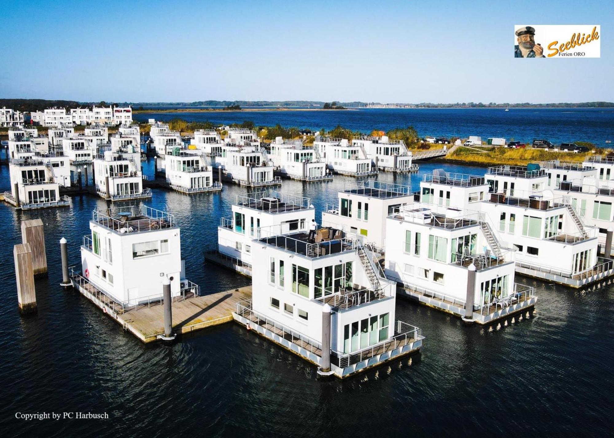 Schwimmendes Ferienhaus Antares One By Seeblick Ferien Oro, Rundum Wasser, Sauna Olpenitz Buitenkant foto