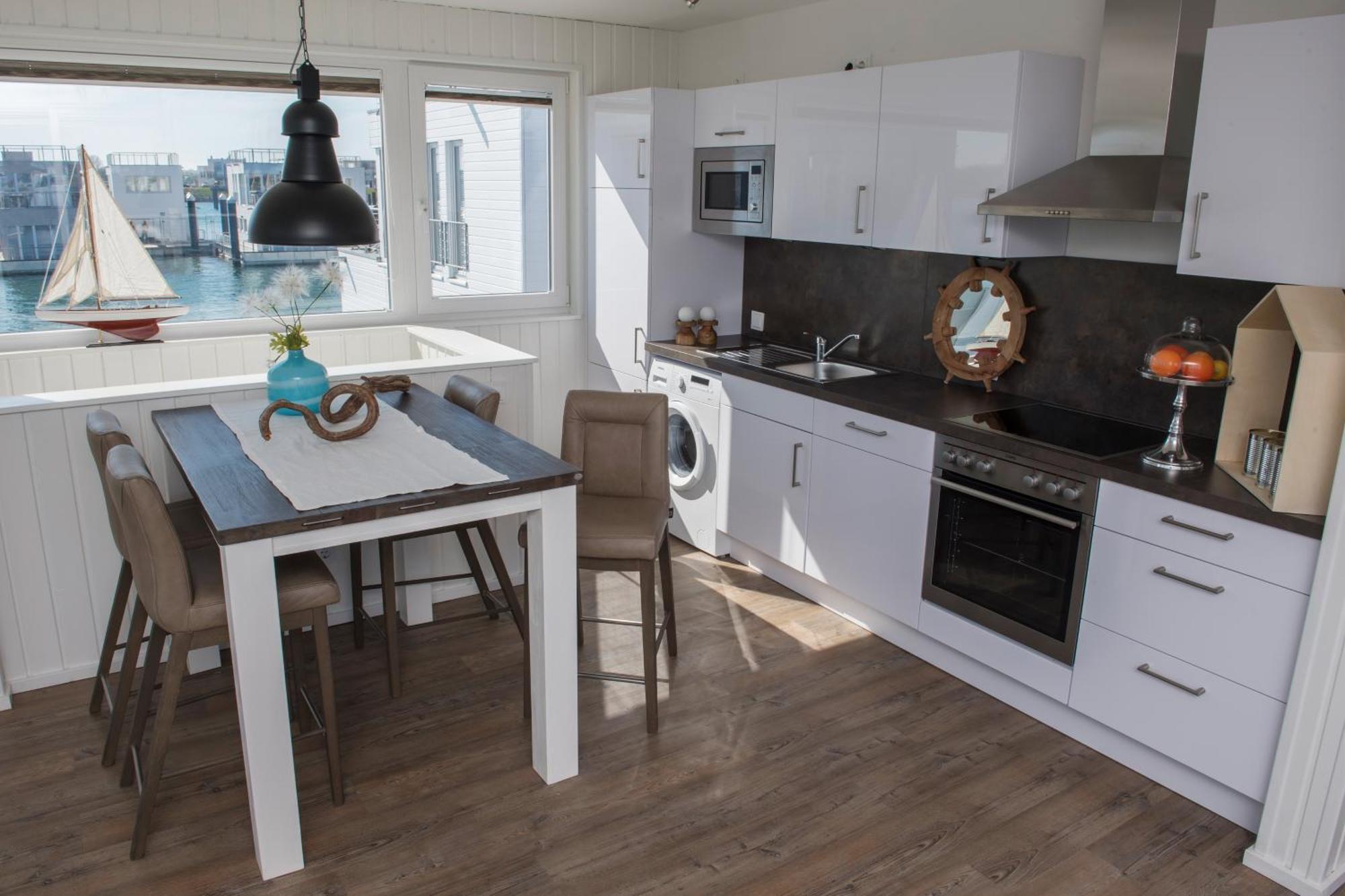 Schwimmendes Ferienhaus Antares One By Seeblick Ferien Oro, Rundum Wasser, Sauna Olpenitz Buitenkant foto